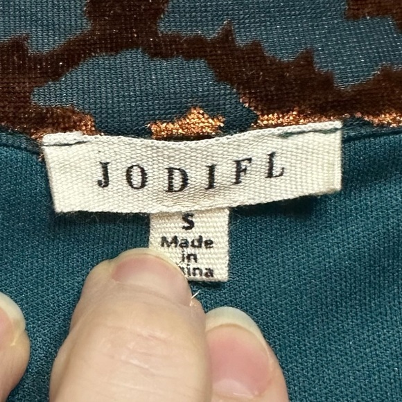 JODIFL ROMAN HOLIDAY ANIMAL PRINT VELVET BURNOUT SHIFT DRESS SIZE SMALL - Picture 7 of 9